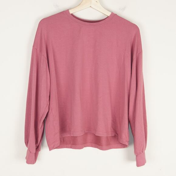Sundry Pink Drapey Long Sleeve Sweatshirt Cotton Modal Blend Womens Sz M / 2 - Picture 1 of 7